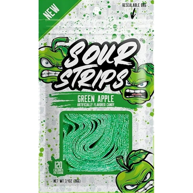 Bandes Acidulées Sac de Bonbons Pomme Verte 3,40 Oz - Édition Américaine
