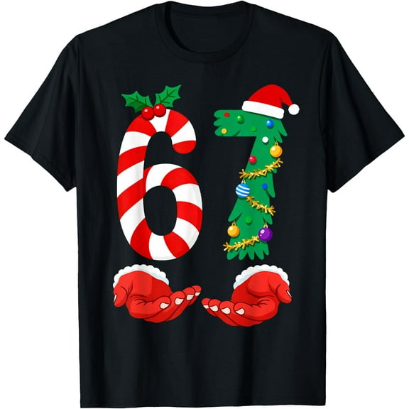 Six Seven 67 Meme Santa Christmas Holiday Funny T-Shirt TShirt