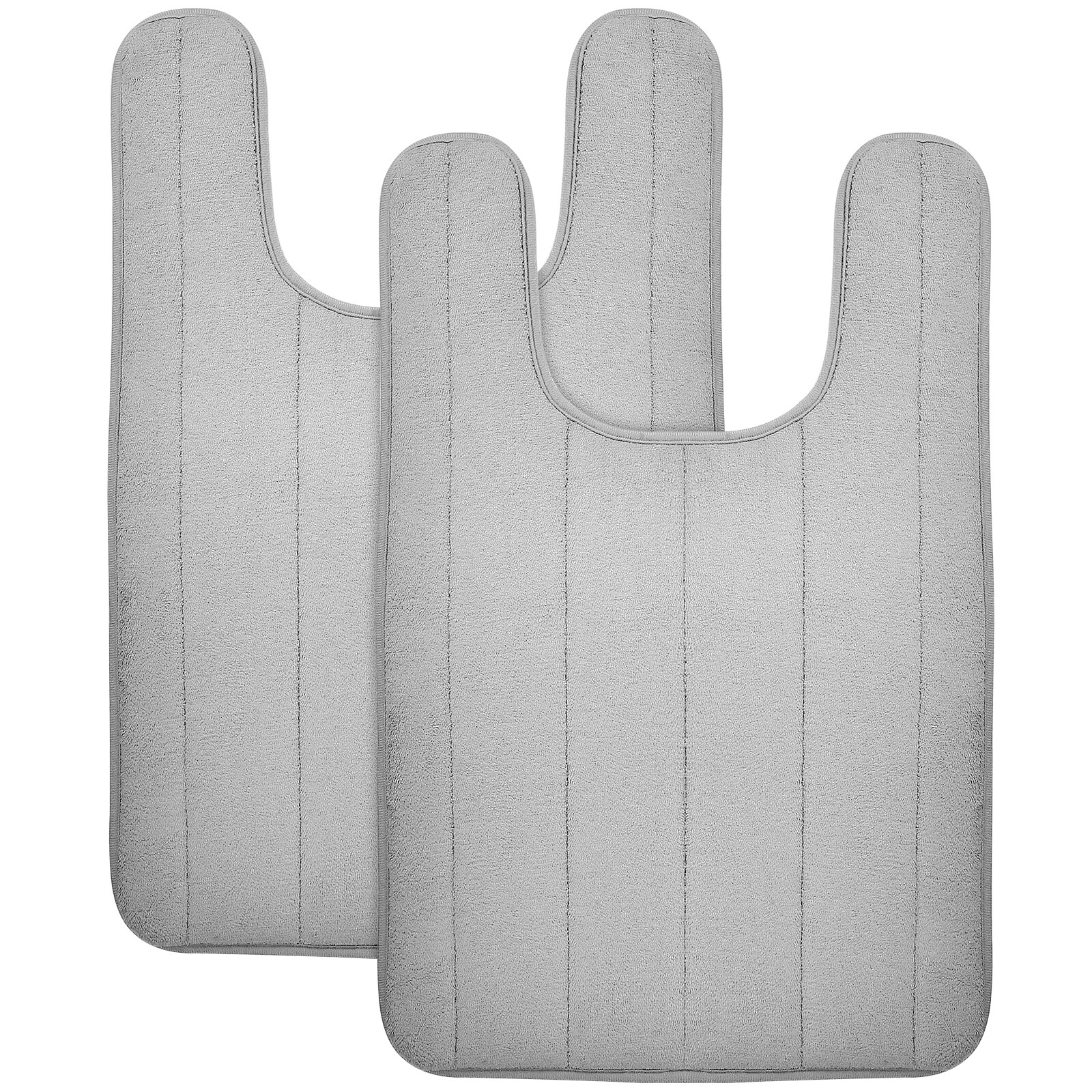 2Pcs UShaped Toilet Rug Antiskid Toilet Bath Mat Water Absorption