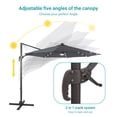 thumbnail image 4 of FLAME&SHADE 11FT LED Cantilever Patio Umbrella – Ultimate Outdoor Comfort with 360° Rotation and Canopy Angle Adjustment,Anthracite, 4 of 7