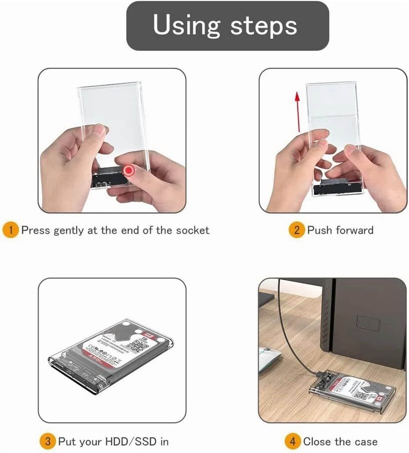 CIRCLE- 2.5" External Hard Enclosure Sata To Usb 3.1 Tool-Free Clear Ssd & Hdd 9.5Mm 7Mm