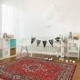 thumbnail image 2 of Boho Area Rug 4x7 Ft Red Vintage Floral Geometric Washable Area Rugs Oriental Medallion Stain Resistant Floor Carpet Non Shedding Non-Slip Indoor Mats for Living Room Bedroom, 2 of 7