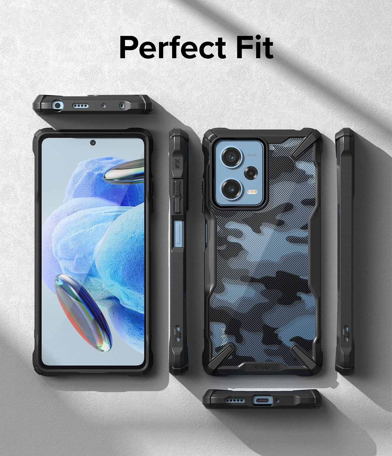 Ringke Fusion-X Phone Case Compatible with Xiaomi Poco F3 Case/Redmi K40  Cover Rugged Protective Design Heavy Duty for Men, Women - Black