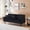 Black, variant on CKEASEAN 72" Upholstered straight-line Corduroy Futon Sofabed, Modern Convertible Loveseat Sleeper Sofa Bed with Adjustable Backrest, Minimalist style Futon Couch Bed with Cup Holder for Living Room