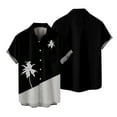 thumbnail image 4 of kpoplk Mens Button up Short Sleeve Shirt Shirt Collar Abstract Printed Shirts Casual Beach Tops Mens Shirts Casual(3XL,Black), 4 of 5