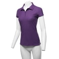 thumbnail image 5 of A2Y Women's Basic Casual 4-Button Junior-Fit PK Ring Spun Cotton Pique Polo Shirt Purple XL, 5 of 6