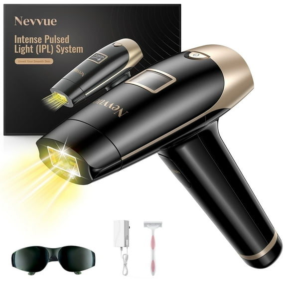 Nevvue IPL Laser Hair Removal for Women and Men & Body-Face-Bikini Line at-Home Use