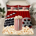 thumbnail image 2 of Manfei Filmstrip Home Popcorn Bed Sheets, Retro Cinema Movie King Sheets, Teen Boy Girl Kid Sheet Set, Lightweight Room Decor, 4-Piece, 2 of 7