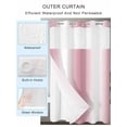 thumbnail image 2 of No Hook Cloth Fabric Shower Curtain with Snap in Liner, Pink White Ombre Waterproof Shower Curtains Set with See Through Top Window, Romantic Minimalist Modern Art Bath Curtains Shower 54"x78", 2 of 6