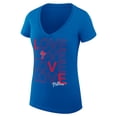 thumbnail image 2 of Women's G-III 4Her by Carl Banks Royal Philadelphia Phillies Love Graphic Team V-Neck Fitted T-Shirt, 2 of 5