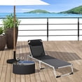 thumbnail image 2 of Outsunny Chaise Longue Pliante avec Appuie-Tête et Dossier Réglable, Noir, 2 of 10