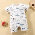 thumbnail image 2 of mgoYE Toddler Baby Girl Outfit Newborn Baby Boy Clothes Infant Romper Outfit Cute Pattern Short Sleeve Summer Clothing|Blue 0-6 Months, 2 of 4