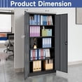 thumbnail image 2 of Metal Storage Cabinet with 2  and 4 Adjustable Shelves, 71" Steel Garage Tool Utility Cabinet for Office Home School Kitchen Black, 2 of 6