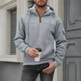 thumbnail image 5 of Mohiass Quarter Zip Hoodies for Men Fall Joggers Stretch Lightweight Sweatshirts Athletic Oversized Big and Tall Basic Pullover Tops Light Gray M, 5 of 5
