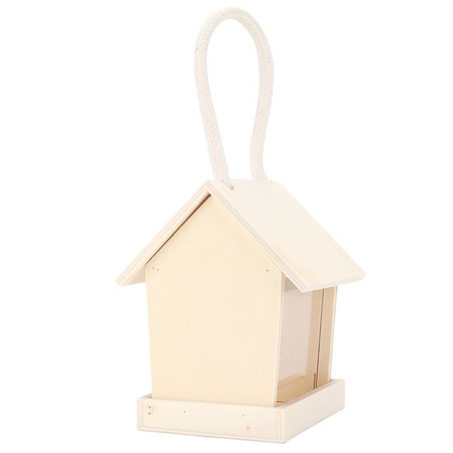 Suministros De Alimentación Para Pájaros Comedero Para Pájaros De 3 7 X 3 9 X 4 5 Pulgadas De Madera Natural Duradera Con Tablero Lateral De Acrílico Transparente Para Jardín ANGGREK Otros