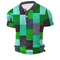 thumbnail image 5 of Bibifish Mens Polo Shirts Multi Color Square Block Patch Shirts Mens Spring Summer Daily Outdoor Wear Tops, 5 of 5