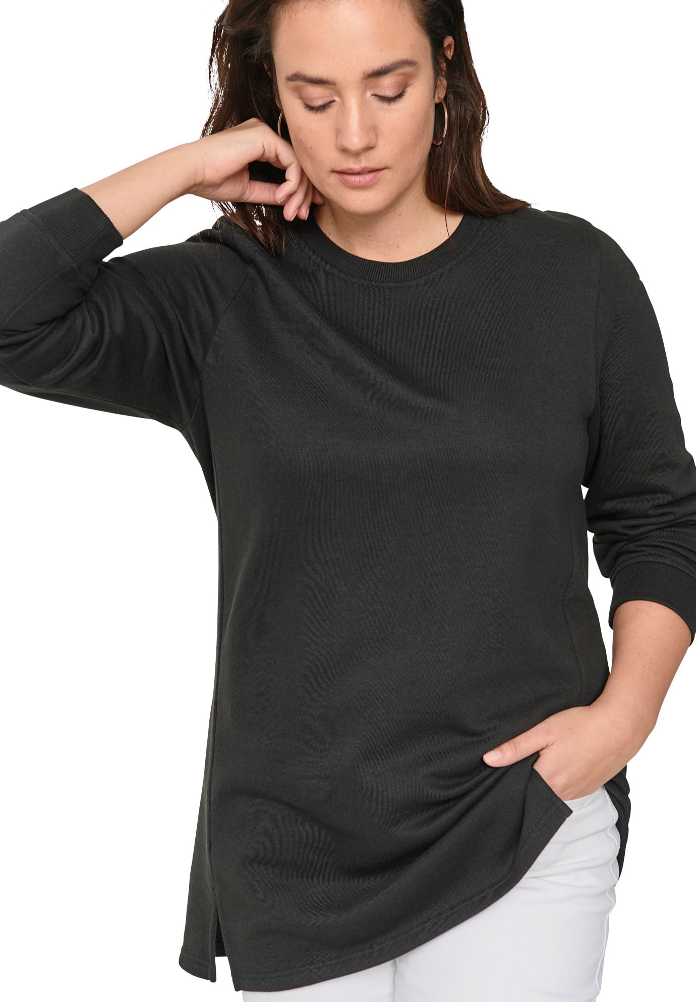 black sweatshirt tunic