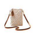 thumbnail image 3 of Small Crossbody Bags for Women, Summer Boho Crossbody Phone Purse, PU Leather Crochet Crossbody Beach Bag, 3 of 14
