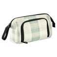 thumbnail image 2 of Nylon Fish Mouth Pencil Case with Large Capacity Zipper Pencil Pouch Light Green Plaid Pencil Bag Organizers, 2 of 7