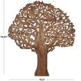 thumbnail image 3 of DecMode Brown Mango Wood Large Carved Tree Wall Decor with Scrollwork, 3 of 13