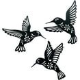 thumbnail image 1 of Colibri mural Art Deco conjunto de Tres Piezas, metal Colibri Decoración pendiente en baño Dormitorio Salón Cocina balcón - Arte escultura de pared, regalos de mano para papá, Madre y Amigos (Negro) TUNC Sencillez, 1 of 5
