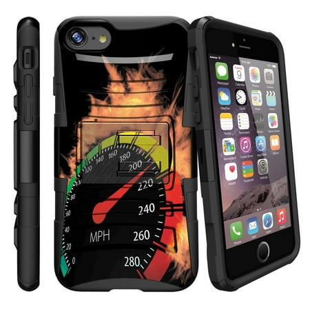 Apple iPhone 7  Case Shell [Clip Armor]- Premium Defender Case Hard Shell Silicone Interior with Kickstand and Holster by Miniturtle® - Speedometer with (Best Speedometer App Iphone)