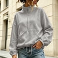 thumbnail image 2 of Hurxie Womens Half Zip Pullover Sweatshirt Long Sleeve Quarter Zip Sweatshirts Mock Neck Soft Casual Fall Sweatshirts, Daily Wear, 2 of 7
