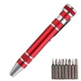 thumbnail image 1 of Scienceny Mini bolígrafo de precisión 8 en 1, herramienta de reparación de destornilladores, dispositivo de precisión de aleación para mejorar el Herramientas y ferretería Rojo Scienceny TO000312-02, 1 of 6
