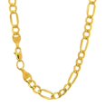thumbnail image 2 of JewelStop 14k Semi-Solid Yellow Gold 5.4 mm Lite Figaro Chain Necklace, Lobster Claw Clasp-24 Inches, 2 of 3