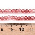 thumbnail image 4 of 1 strand Transparent Glass Beads Strands Faceted(32 Facets) Rondelle Crimson 4x3.5mm Hole: 0.8mm 115~120pcs/strand 16.54~17.4''(42~43.5cm), 4 of 4