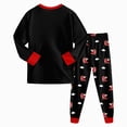 thumbnail image 5 of TOWED22 Toddler Boy Girl Fall Winter Clothes 2Pcs Long Sleeve Print Round Neck Pullover Sweatshirt Sweatpants Cozy Outfit Set(Black,2-3 Y), 5 of 7
