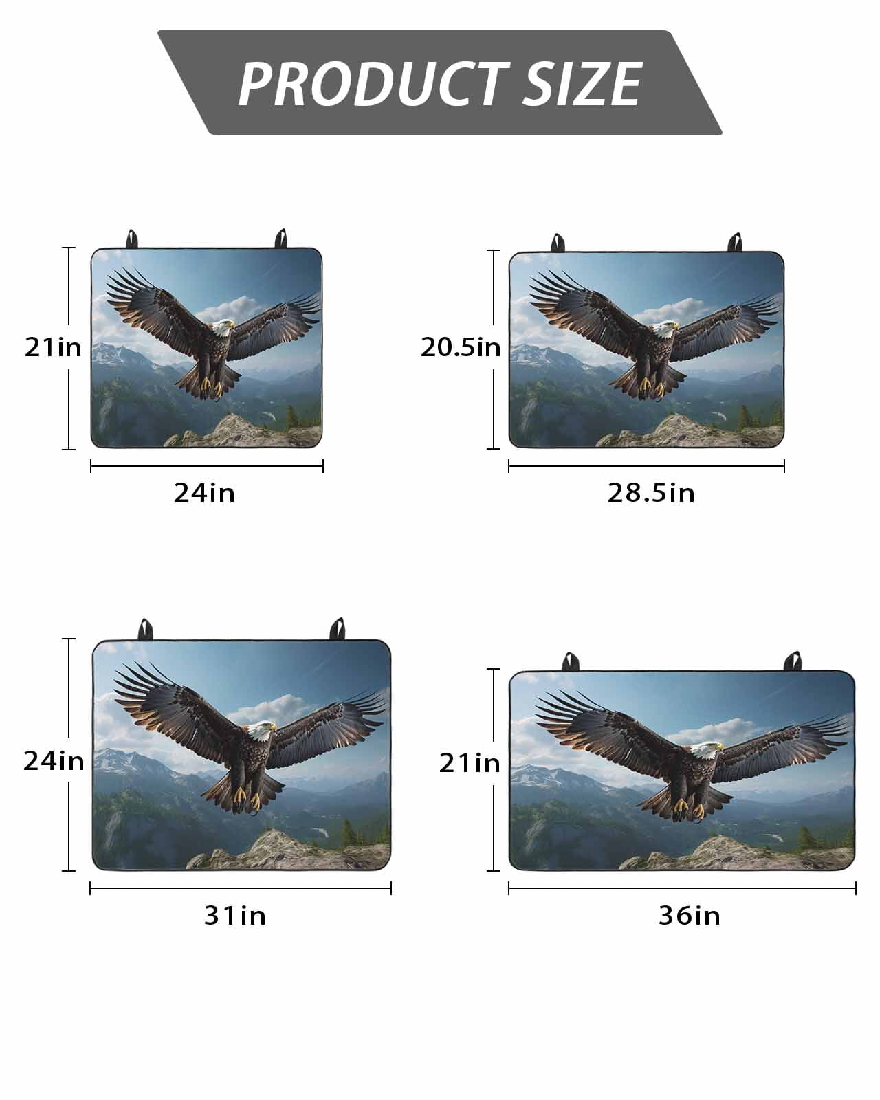Stove Top Covers for Electric Stove, Eagle Glass Stovetop Cover Protector, Forest Mountains Range Sky Animal Natural Landscape Induction Cooktop Protector Oven Mat for Kitchen Countertop 24"x21"
