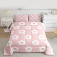 thumbnail image 2 of Homewish Vintage Flowers Bedding Comforter Set 2pcs for Kids Children Teens,Chic Floral Twin Comforter Sets Microfiber,Pink White Breathable Bedding Set,Super Cozy Room Decor,Reversible, 2 of 8