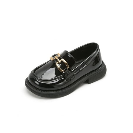 

Colisha Childen Loafers Comfort Dress Shoes School Flats Party Anti-slip Leather Shoe Slip On Black 13C
