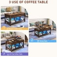 thumbnail image 3 of ChVans Lift Top Coffee Table with LED Lights/Charging Station, 42" Multi-Function Living Room Tables with Storage, Farmhouse Dining Table with Hidden Compartment, 3 of 8