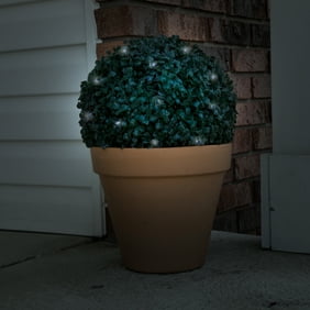 Solar Powered LED Artificial Topiary Ball with Rechargeable Battery by Pure Garden