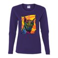 thumbnail image 2 of Cute Colorful Rainbow Doberman Dog Dog Lover Womens Graphic Long Sleeve T-Shirt, Purple, Large, 2 of 3