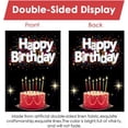 thumbnail image 2 of Happy Birthday Big Cake Garden Banner Cartoon Double-sided Printing Linen Outdoor Sign Lawn Sign House Sign Poster Party Decoration Supplies Suitable For Birthday Party (12.5 X 18 Inches) (black-4), 2 of 6