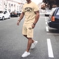 thumbnail image 3 of New York Graphic Short Sets for Men Short Sleeve Crewneck T Shirt and Shorts 2 Piece Matching Set Mens Summer Outfits, 3 of 7