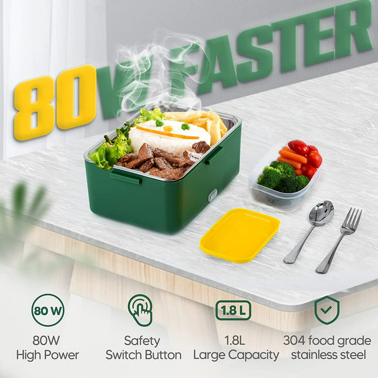 Electric Lunch Box Food Warmer, 80W Food Heater 3 in 1 12/24/110V for Car  and Home, Lunch Heating Mi…See more Electric Lunch Box Food Warmer, 80W  Food