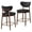 Ink Black, variant on VASAGLE Wooden Bar Stools Set of 2, Upholstered Counter Height Barstools with Solid Wood Legs, Ergonomic Backrest, Synthetic Leather, Ink Black