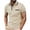 Beige, variant on Mens Short Sleeve Golf Shirts Muscle Fit Active Tops Quick Dry Moisture Wicking Performance Collared Shirt with Pocket Summer Casual Athletic Tennis Father Gift