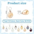 thumbnail image 2 of 200pcs Faceted Teardrop Charms 10 Colors Transparent Glass Crystal Pendants Wire Wrapped Glass Charms Drop Dangle Charms for Necklace Earring Bracelet Craft Making, 2 of 6