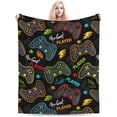 thumbnail image 3 of Gaming Gaming Neon Video Game Neon Video Game Gamer Throw Blanket Soft Bed Bedding Warm Cozy Plush Flannel Fleece Blankets Gifts for Boys Teens Men, Sofa Couch Bedroom Home Decor, 80"X60", 3 of 9