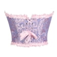 thumbnail image 3 of Roncen Women's Corset Boned Floral Overbust Lingerie Bustier Bodyshaper Top, 3 of 7