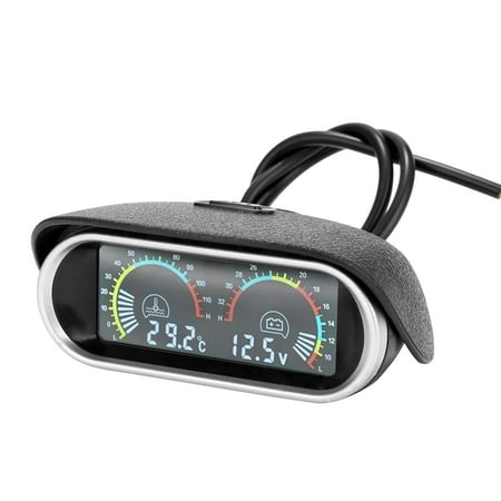 

Vistreck 2 in 1 Universal 12.0V/24V LCD Liquid Crystal Car Digital Horizontal Gauge Water Temperature Voltage Gauges Meter Voltmeter