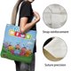 thumbnail image 3 of Bichikids Bolso de tela con estampado de lienzo para mujer, bolsa de compras reutilizable y estética, con cremallera interior, regalo para mujer,40*45cm., 3 of 6