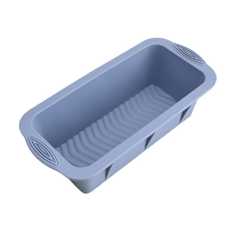 

JANGSLNG Cake Baking Mold Convenient Reusable Easy to Release High Temperature Resistant Bottom Line Design Bakeware Silicone Rectangle Shape Bread Mold Restaurants Supply