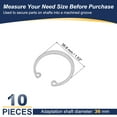 thumbnail image 2 of Uxcell Anneaux de Retenue Interne, Anneau d'Enclenchement E-Clip en Acier Inoxydable 304 pour Automobile mm 36, 2 of 7