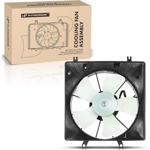 A-Premium Engine Radiator Cooling Fan Assembly Compatible with Honda Accord 2003-2007 V6 3.0L, Left Side, Replace# 19020RCAA01, 19030RCAA01